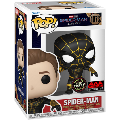 Chase - Spider-Man: No Way Home Unmasked Spider-Man Black Suit Funko Pop! Vinyl Figure #1073 - AAA Anime Exclusive