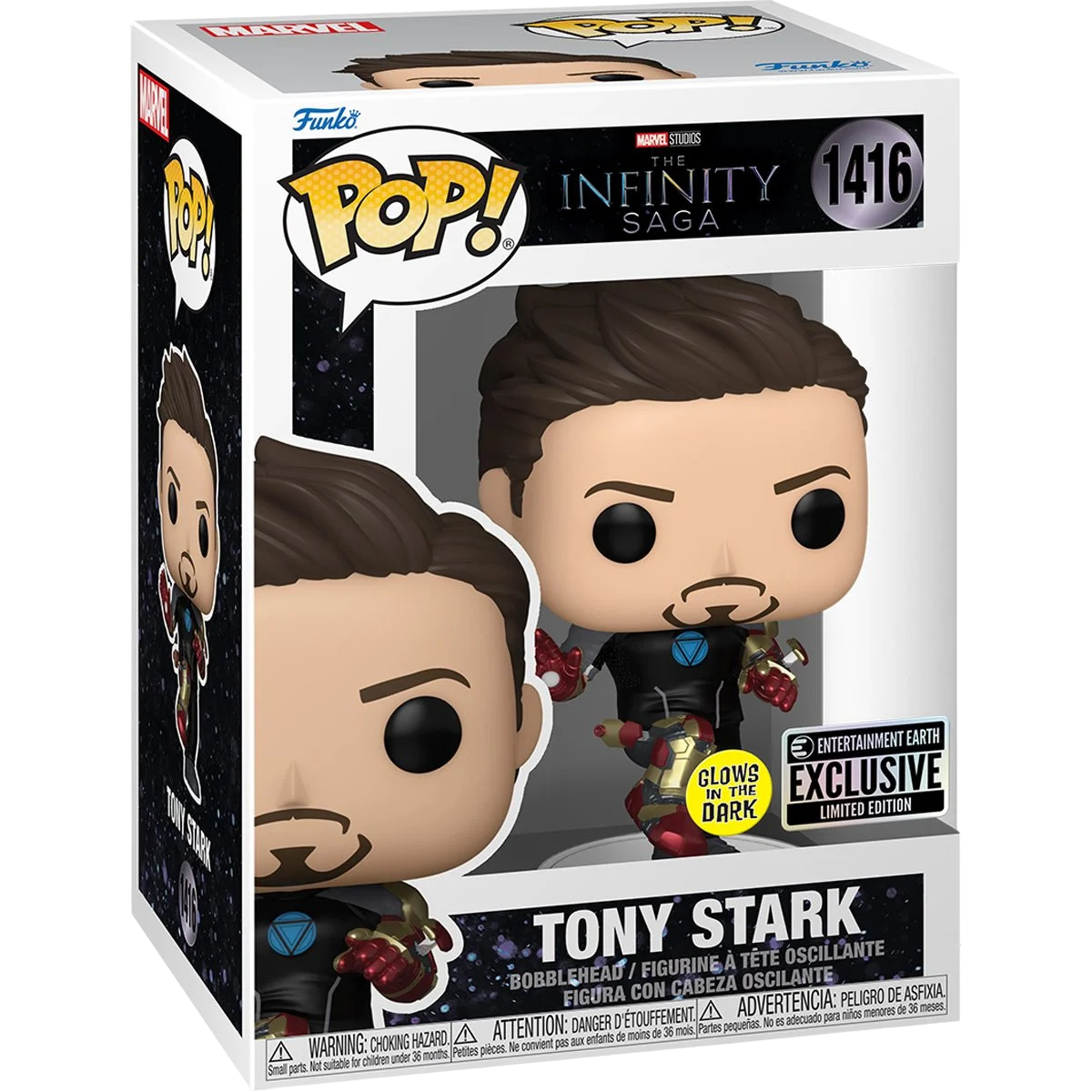 Iron Man 3 Tony Stark Suit-Up Glow-in-the-Dark Funko Pop! Vinyl Figure #1416 - Entertainment Earth Exclusive